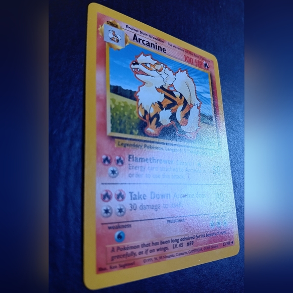 Arcanine Pokemon Card - Base Set - NO. 23/102 Uncommon Non-Holo - Picture 4 of 9